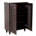 ΠΑΠΟΥΤΣΟΘΗΚΗ-ΝΤΟΥΛΑΠΑ PROLLY HM9608.01 ΜΕΛΑΜΙΝΗ WENGE-2ΠΟΡΤΕΣ-4ΡΑΦΙΑ 60x34x88Υεκ. - Image 6