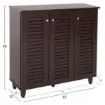 ΠΑΠΟΥΤΣΟΘΗΚΗ-ΝΤΟΥΛΑΠΑ PROLLY HM9609.01 ΜΕΛΑΜΙΝΗ WENGE-3ΠΟΡΤΕΣ-4ΡΑΦΙΑ 87x32x88Υεκ. - Image 2