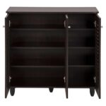 ΠΑΠΟΥΤΣΟΘΗΚΗ-ΝΤΟΥΛΑΠΑ PROLLY HM9609.01 ΜΕΛΑΜΙΝΗ WENGE-3ΠΟΡΤΕΣ-4ΡΑΦΙΑ 87x32x88Υεκ. - Image 4