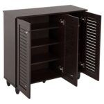 ΠΑΠΟΥΤΣΟΘΗΚΗ-ΝΤΟΥΛΑΠΑ PROLLY HM9609.01 ΜΕΛΑΜΙΝΗ WENGE-3ΠΟΡΤΕΣ-4ΡΑΦΙΑ 87x32x88Υεκ. - Image 5