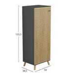 ΠΑΠΟΥΤΣΟΘΗΚΗ-ΝΤΟΥΛΑΠΙ ALVARO HM8954.15 ΜΕΛΑΜΙΝΗ ΑΝΘΡΑΚΙ-ΦΥΣΙΚΟ ΞΥΛΟΥ 50Χ38Χ135Yεκ. - Image 2