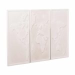 ΠΙΝΑΚΑΣ 3-ΠΤΥΧΟΣ WORLD MAP SANTORINI HM4504 MDF ΣΕ ΥΠΟΛΕΥΚΟ ΧΡΩΜΑ 180x4(πάχος)x120Υεκ. - Image 3