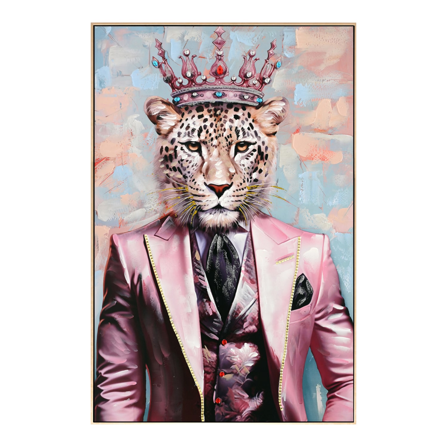 pinakas-toixoy-fb94540-me-korniza-mpez-k ΠΙΝΑΚΑΣ TOIXOY LEOPAR HM4540 ΜΕ ΚΟΡΝΙΖΑ ΜΠΕΖ-ΚΑΜΒΑΣ ΕΚΤΥΠΩΣΗ 82x4,5x122Υεκ. - Image 1