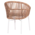 ΠΟΛΥΘΡΟΝΑ ΑΛΟΥΜΙΝΙΟΥ ORIN HM6265.02 ΛΕΥΚΗ-P.E.RATTAN ΦΥΣΙΚΟ-ΜΠΕΖ ΜΑΞΙΛΑΡΙΑ 58x61x75Υ - Image 5