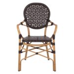 ΠΟΛΥΘΡΟΝΑ ΑΛΟΥΜΙΝΙΟΥ BAMBOO LOOK ΚΑΦΕ ΚΑΙ ΚΑΦΕ PE RATTAN HM5926.01 56x62x95Yεκ. - Image 3