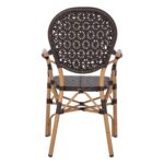 ΠΟΛΥΘΡΟΝΑ ΑΛΟΥΜΙΝΙΟΥ BAMBOO LOOK ΚΑΦΕ ΚΑΙ ΚΑΦΕ PE RATTAN HM5926.01 56x62x95Yεκ. - Image 6