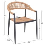 ΠΟΛΥΘΡΟΝΑ ΑΛΟΥΜΙΝΙΟΥ GRET HM5854.02 ΑΝΘΡΑΚΙ PΕ RATTAN ΜΠΕΖ 56x55,5x78Υ εκ. - Image 2