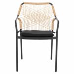 ΠΟΛΥΘΡΟΝΑ ΑΛΟΥΜΙΝΙΟΥ TROTTER HM5865.11 ΣΚΟΥΡΟΣ ΓΚΡΙ ΣΚΕΛΕΤΟΣ ΜΕ WICKER ΜΠΕΖ & ΜΑΥΡΟ ΜΑΞΙΛΑΡΙ - Image 3