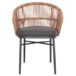 ΠΟΛΥΘΡΟΝΑ ΑΛΟΥΜΙΝΙΟΥ ORIN HM6265.01 ΣΚΟΥΡΟ ΓΚΡΙ- P.E.RATTAN ΣΕ ΦΥΣΙΚΟ 58x61x75Υεκ. - Image 3