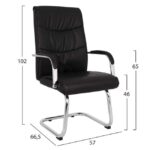 ΠΟΛΥΘΡΟΝΑ JACOB HM1045.11 ΜΑΥΡΟ PU ΜΕ ΒΑΣΗ ΧΡΩΜΙΟΥ 57x66,5x102 cm - Image 2