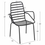 ΠΟΛΥΘΡΟΝΑ ΕΞ.ΧΩΡΟΥ FREE HM6045 ΜΕΤΑΛΛΙΚΗ ΜΑΥΡΗ 61x53x87Yεκ. - Image 2