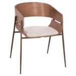 ΠΟΛΥΘΡΟΝΑ KRILL HM18254.01 PLYWOOD ΣΕ WHITEWASH--ΜΕΤΑΛΛΟ ΣΕ ΧΑΛΚΙΝΟ 55,5x55x72Υεκ.