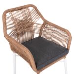 ΠΟΛΥΘΡΟΝΑ TOPIN HM6048.01 ΑΛΟΥΜΙΝΙΟ ΛΕΥΚΟ-P.E. RATTAN ΑΝΟΙΧΤΟ ΚΑΦΕ-ΜΑΞΙΛΑΡΙ ΓΚΡΙ 58x60x83Υ εκ - Image 7