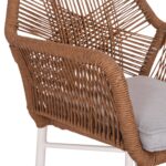 ΠΟΛΥΘΡΟΝΑ TOPIN HM6048.11 ΑΛΟΥΜΙΝΙΟ ΛΕΥΚΟ-P.E. RATTAN ΜΠΕΖ 59x63x81Υεκ - Image 9