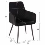 ΠΟΛΥΘΡΟΝΑ LATRELL HM8582.04 ΜΑΥΡΟ ΒΕΛΟΥΔΟ & ΜΑΥΡΑ ΜΕΤΑΛΛΙΚΑ ΠΟΔΙΑ 54x57x84Yεκ. - Image 2