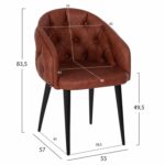 ΠΟΛΥΘΡΟΝΑ LORETTA HM9271.53 ΜΕ ΤΑΜΠΑ ΤΕΧΝΟΔΕΡΜΑ & ΞΥΛΙΝΑ ΜΑΥΡΑ ΠΟΔΙΑ 53x60x82Υεκ. - Image 2