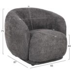 ΠΟΛΥΘΡΟΝΑ KARPEN HM9600.01 ΓΚΡΙ ΜΠΟΥΚΛΕ ΥΦΑΣΜΑ 93x87x78Υ εκ. - Image 2