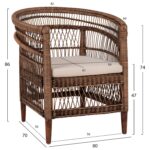 ΠΟΛΥΘΡΟΝΑ MALAWI HM9635.01 ΞΥΛΟ ΜΑΟΝΙ ΜΕ RATTAN ΚΑΦΕ-ΛΕΥΚΟ ΜΑΞΙΛΑΡΙ 80x70x86Υεκ. - Image 2
