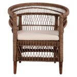 ΠΟΛΥΘΡΟΝΑ MALAWI HM9635.01 ΞΥΛΟ ΜΑΟΝΙ ΜΕ RATTAN ΚΑΦΕ-ΛΕΥΚΟ ΜΑΞΙΛΑΡΙ 80x70x86Υεκ. - Image 3