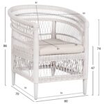 ΠΟΛΥΘΡΟΝΑ MALAWI HM9635.02 ΞΥΛΟ ΜΑΟΝΙ ΜΕ RATTAN ΛΕΥΚΟ-ΛΕΥΚΟ ΜΑΞΙΛΑΡΙ 80x70x86Υεκ. - Image 2