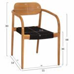 ΠΟΛΥΘΡΟΝΑ OSLO HM9636.02 ΞΥΛΟ TEAK ΦΥΣΙΚΟ & ΜΑΥΡΟ ΣΧΟΙΝΙ 55x54x80Y εκ. - Image 2