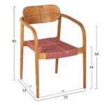 ΠΟΛΥΘΡΟΝΑ OSLO HM9636.06 ΞΥΛΟ TEAK ΦΥΣΙΚΟ & ΡΟΖ ΣΧΟΙΝΙ 55x54x80Yεκ. - Image 2