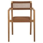 ΠΟΛΥΘΡΟΝΑ CHARLOTTE HM9637.01 ΞΥΛΟ TEAK ΦΥΣΙΚΟ & ΚΑΦΕ ΣΧΟΙΝΙ 59x54x83Y εκ. - Image 3