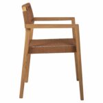 ΠΟΛΥΘΡΟΝΑ CHARLOTTE HM9637.01 ΞΥΛΟ TEAK ΦΥΣΙΚΟ & ΚΑΦΕ ΣΧΟΙΝΙ 59x54x83Y εκ. - Image 4