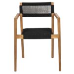 ΠΟΛΥΘΡΟΝΑ CHARLOTTE HM9637.02 ΞΥΛΟ TEAK ΦΥΣΙΚΟ & ΜΑΥΡΟ ΣΧΟΙΝΙ 59x54x83Y εκ. - Image 3