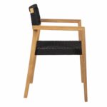 ΠΟΛΥΘΡΟΝΑ CHARLOTTE HM9637.02 ΞΥΛΟ TEAK ΦΥΣΙΚΟ & ΜΑΥΡΟ ΣΧΟΙΝΙ 59x54x83Y εκ. - Image 4