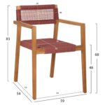ΠΟΛΥΘΡΟΝΑ CHARLOTTE HM9637.06 ΞΥΛΟ TEAK ΦΥΣΙΚΟ & ΡΟΖ ΣΧΟΙΝΙ 59x54x83Y εκ. - Image 2