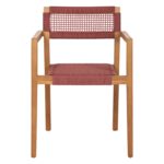 ΠΟΛΥΘΡΟΝΑ CHARLOTTE HM9637.06 ΞΥΛΟ TEAK ΦΥΣΙΚΟ & ΡΟΖ ΣΧΟΙΝΙ 59x54x83Y εκ. - Image 3