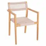 ΠΟΛΥΘΡΟΝΑ CHARLOTTE HM9637.07 ΞΥΛΟ TEAK ΦΥΣΙΚΟ & ΜΠΕΖ ΣΧΟΙΝΙ 58x61x81Yεκ.