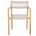 ΠΟΛΥΘΡΟΝΑ CHARLOTTE HM9637.07 ΞΥΛΟ TEAK ΦΥΣΙΚΟ & ΜΠΕΖ ΣΧΟΙΝΙ 58x61x81Yεκ. - Image 3