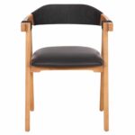 ΠΟΛΥΘΡΟΝΑ RIMINI HM9867.02 ΞΥΛΟ TEAK ΦΥΣΙΚΟ-ΜΑΥΡΟ ΣΧΟΙΝΙ & PU ΚΑΘΙΣΜΑ 60x61x76Υεκ. - Image 3