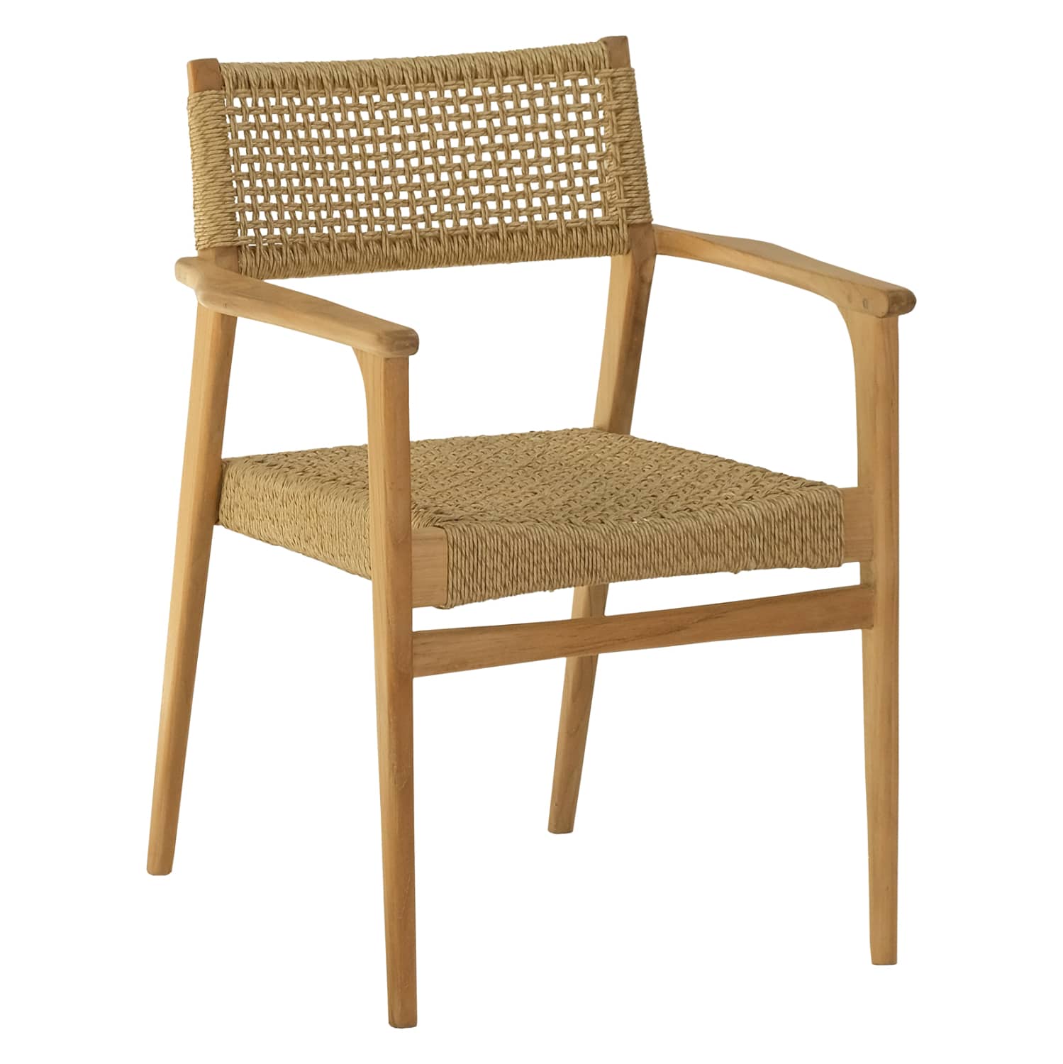 polythrona-fb99937-xylo-teak-synthrattan ΠΟΛΥΘΡΟΝΑ NEBO HM9937 ΞΥΛΟ TEAK & ΣΥΝΘ.RATTAN ΣΕ ΦΥΣΙΚΟ ΧΡΩΜΑ 57x63x80,5Υ - Image 1