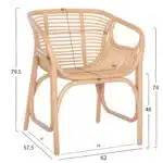 ΠΟΛΥΘΡΟΝΑ MEL ΕΣΩΤ. ΧΩΡΩΝ HM9954.01 ΦΥΣΙΚΟ RATTAN 62x57,5x79,5Υεκ. - Image 2