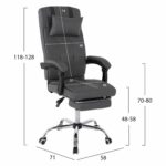 ΠΟΛΥΘΡΟΝΑ ΓΡΑΦΕΙΟΥ ΔΙΕΥΘΥΝΤΙΚΗ ΓΚΡΙ HM1057.20 ΜΕ ΠΤΥΣΣΟΜΕΝΟ ΥΠΟΠΟΔΙΟ 58x71x128Y εκ. - Image 2