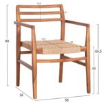 ΠΟΛΥΘΡΟΝΑ ΤΡΑΠΕΖΑΡΙΑΣ HERRIN HM18230 ΞΥΛΟ TEAK-ΣΧΟΙΝΙ VIRO 58x56x80Υεκ. - Image 2