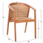 ΠΟΛΥΘΡΟΝΑ ΤΡΑΠΕΖΑΡΙΑΣ RENLY HM18239 ΞΥΛΟ ΤΕΑΚ ΦΥΣΙΚΟ-ΣΧΟΙΝΙ VIRO 60x59x82Υεκ. - Image 2