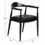ΠΟΛΥΘΡΟΝΑ ΤΡΑΠΕΖΑΡΙΑΣ ADOR HM9948.02 RUBBERWOOD ΚΑΙ PU-ΜΑΥΡΟ 62x54x76,5Υεκ - Image 2