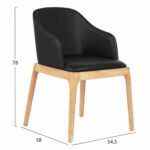 ΠΟΛΥΘΡΟΝΑ ΤΡΑΠΕΖΑΡΙΑΣ FURLAN HM9949.01 RUBBERWOOD ΣΕ ΟΑΚ-ΜΑΥΡΟ PU 54,5x58x78Υεκ. - Image 2
