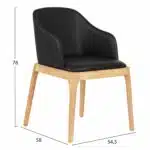 ΠΟΛΥΘΡΟΝΑ ΤΡΑΠΕΖΑΡΙΑΣ FURLAN HM9949.01 RUBBERWOOD ΣΕ ΟΑΚ-ΜΑΥΡΟ PU 54,5x58x78Υεκ. - Image 2