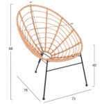 ΠΟΛΥΘΡΟΝΑ ΤΥΠΟΥ ΦΩΛΙΑ ΜΕΤΑΛΛΙΚΗ ALLEGRA HM5458.11 ΜΕ WICKER ΜΠΕΖ 73x78x88Υεκ. - Image 2