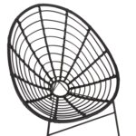 ΠΟΛΥΘΡΟΝΑ ΤΥΠΟΥ ΦΩΛΙΑ ΜΕΤΑΛΛΙΚΗ ALLEGRA HM5458.12 ΜΕ WICKER-ΜΑΥΡΟ 73x78x88Υεκ. - Image 7