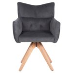 ΠΟΛΥΘΡΟΝΑ ΤΡΑΠΕΖΑΡΙΑΣ QUILL HM9843.03 ΓΚΡΙ ΥΦΑΣΜΑ-ΞΥΛΟ ΟΞΙΑΣ ΠΟΔΙΑ 61x57,5x91Υεκ. - Image 3