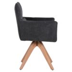 ΠΟΛΥΘΡΟΝΑ ΤΡΑΠΕΖΑΡΙΑΣ QUILL HM9843.03 ΓΚΡΙ ΥΦΑΣΜΑ-ΞΥΛΟ ΟΞΙΑΣ ΠΟΔΙΑ 61x57,5x91Υεκ. - Image 4