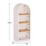 ΡΑΦΙΕΡΑ ΣΕΙΡΑ SANTORINI HM18044 MDF ΥΠΟΛΕΥΚΟ-ΡΑΦΙΑ ΞΥΛΟ ΕΛΑΤΟΥ ΦΥΣΙΚΟ 80x38x188,5Υεκ. - Image 2