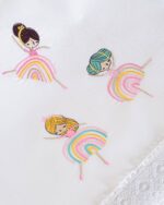 Σετ Βρεφικά σεντόνια κούνιας με κέντημα Rainbow Girls Rythmos - Image 2