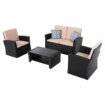 ΣΑΛΟΝΙ ΕΞ.ΧΩΡΟΥ 4ΤΜΧ THORE HM5978 ΣΥΝΘ. RATTAN ΜΑΥΡΟ-ΜΠΕΖ ΜΑΞΙΛΑΡΙΑ - Image 6